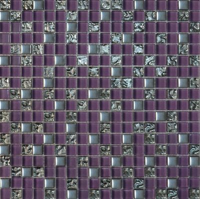Мозаика Grand Kerama микс фиолетовый-платина рельефная-платина 914