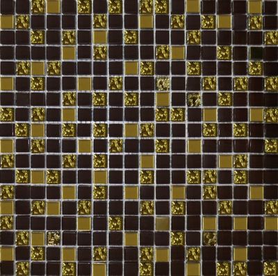 Мозаика Grand Kerama микс шоколад - золото рельефное золото 915