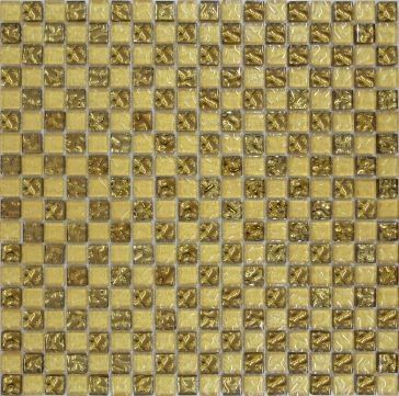 Мозаїка Grand Kerama шахматка рельєфне золото-золотий пісок 443