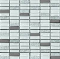 Мозаика Grand Kerama микс белый-белый колотый-платина 1086