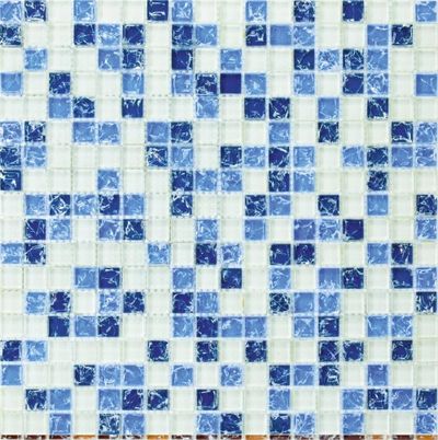 Мозаика Grand Kerama микс белый-синий колотый-голубой колотый 450