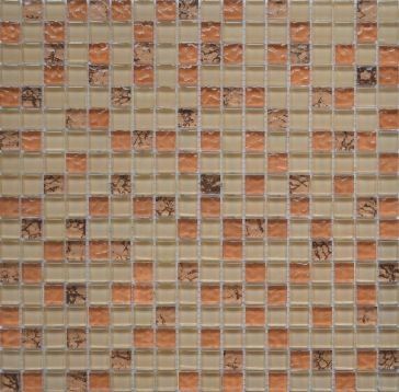 Мозаїка Grand Kerama мікс бежевий-бронза рельєф-камінь 582