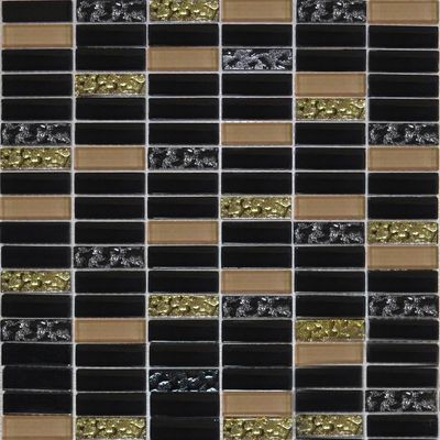 Мозаика Grand Kerama микс черный-черный рифленый-бежевый 1084