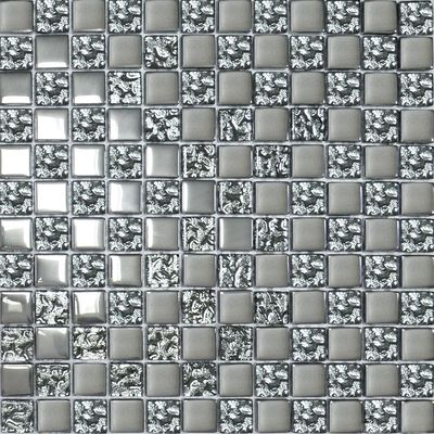 Мозаика Grand Kerama микс шахматка платина - платина рельеф 2095
