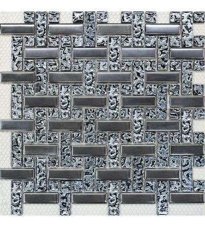 Мозаика Grand Kerama плетенка платина - платина рельефная 1082