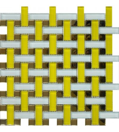 Мозаика Grand Kerama плетенка желтая 1080