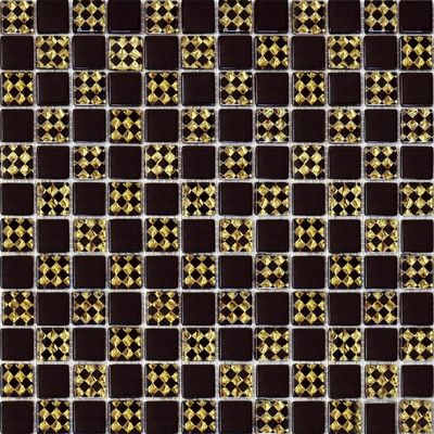 Мозаика Grand Kerama Шахматка шоколад-ромб золото 806