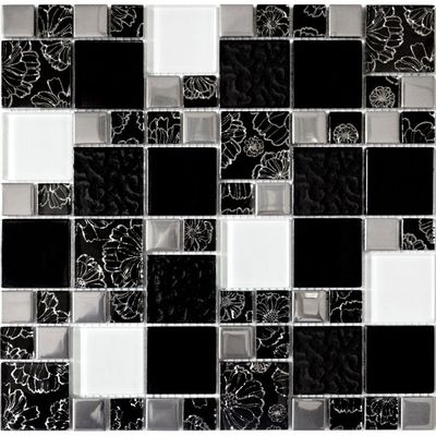 Мозаика стеклянная Grand Kerama микс Черный цветок 2233