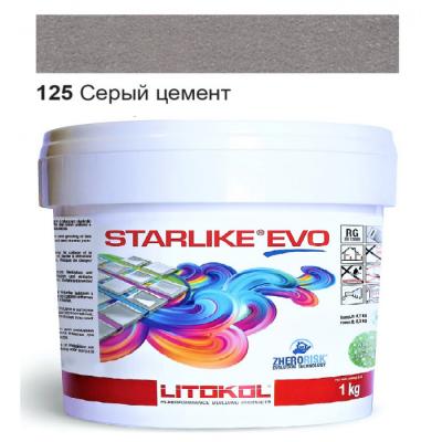 Затирка эпоксидная для швов Litokol STARLIKE EVO STEVOGCM0001 1 кг 125 серый цемент