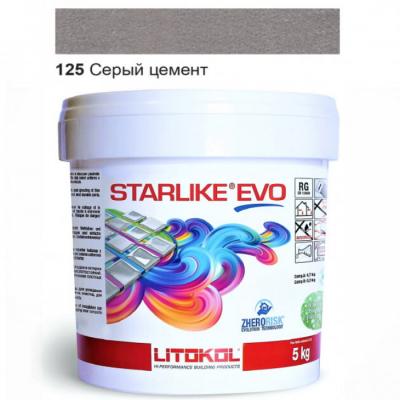 Затирка эпоксидная для швов Litokol STARLIKE EVO STEVOGCM0005 5 кг 125 серый цемент
