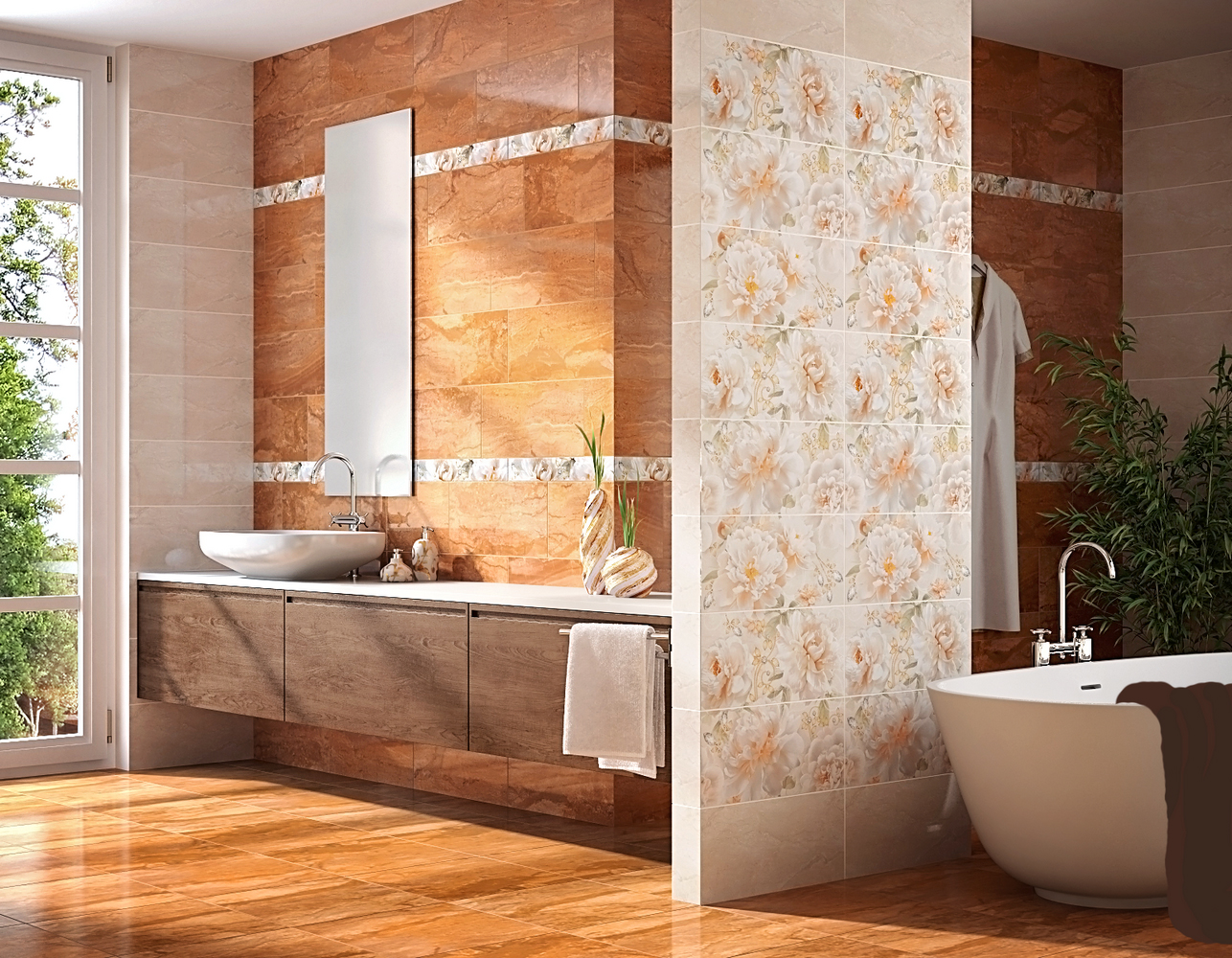 керамическая плитка в ванной комнате